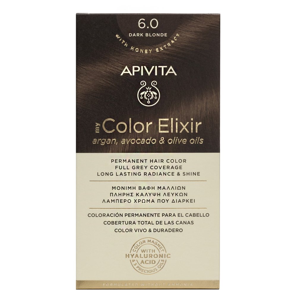 Apivita My Color Elixir Μόνιμη Βαφή Μαλλιών 6.0 Ξανθό Σκούρο, 125ml
