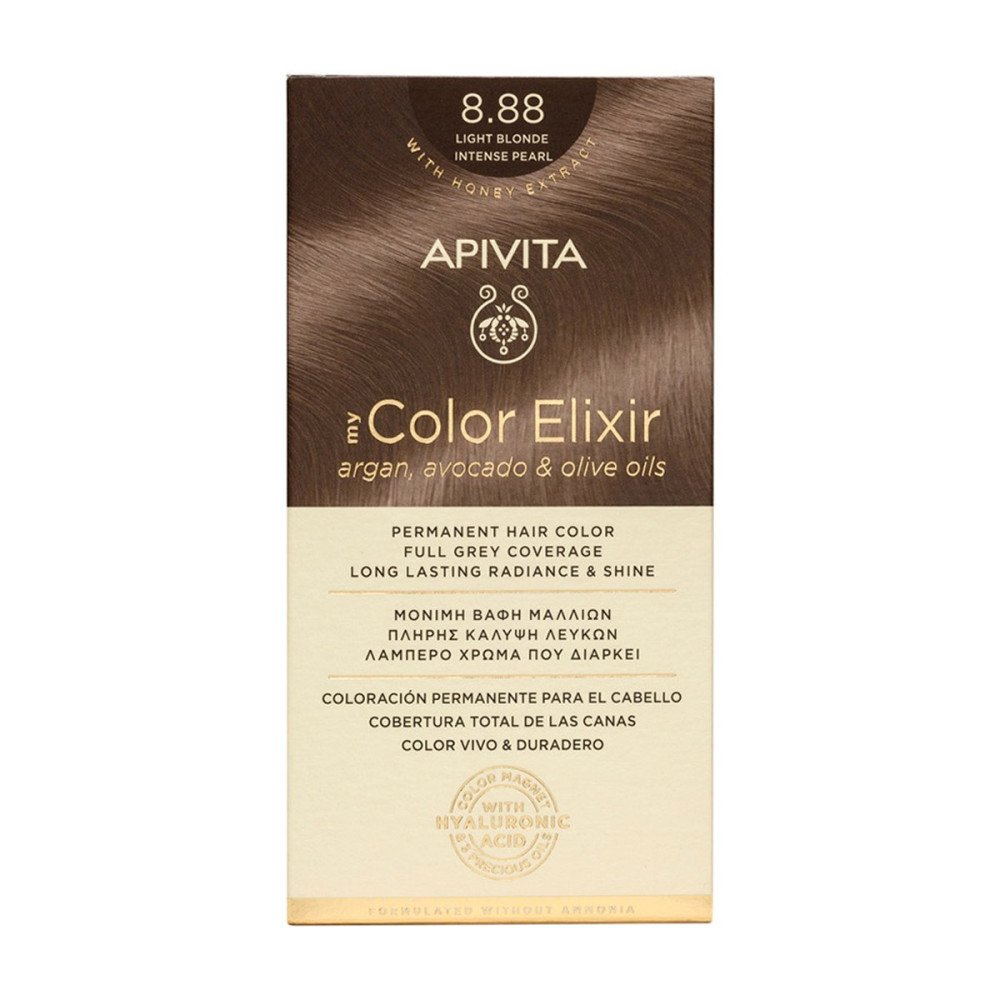 Apivita My Color Elixir Μόνιμη Βαφή Μαλλιών 8.88 Ξανθό Ανοιχτό Έντονο Περλέ, 125ml