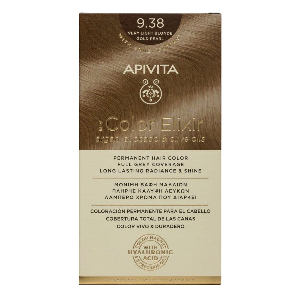 Apivita My Color Elixir Μόνιμη Βαφή Μαλλιών N9.38 Ξανθό Πολύ Ανοιχτό Μέλι Περλέ, 125ml