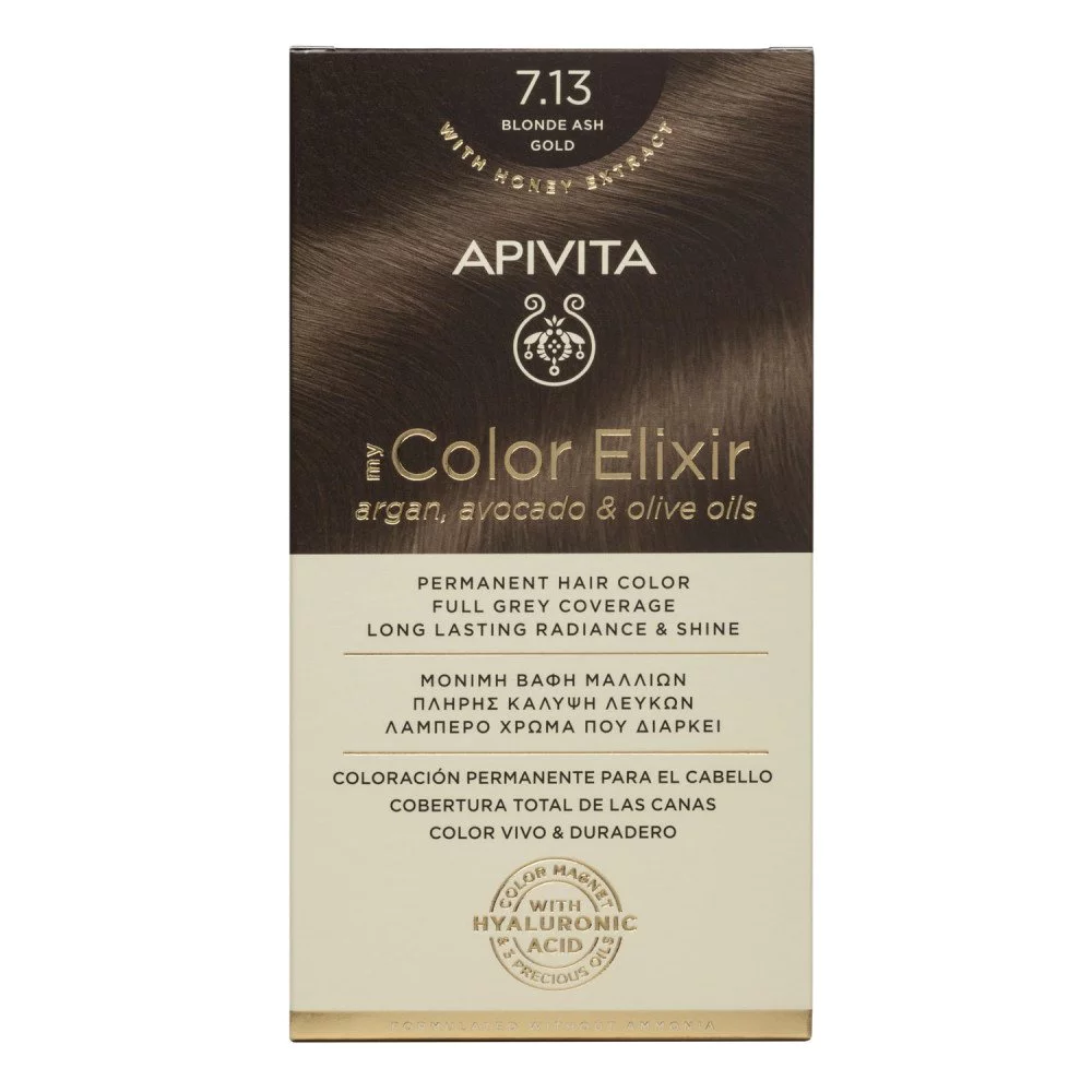 Apivita My Color Elixir Μόνιμη Βαφή Μαλλιών 7.13 Ξανθό Σαντρέ Μελί, 1τμχ Apivita My Color Elixir Μόνιμη Βαφή Μαλλιών 7.13 Ξανθό Σαντρέ Μελί, 1τμχ
