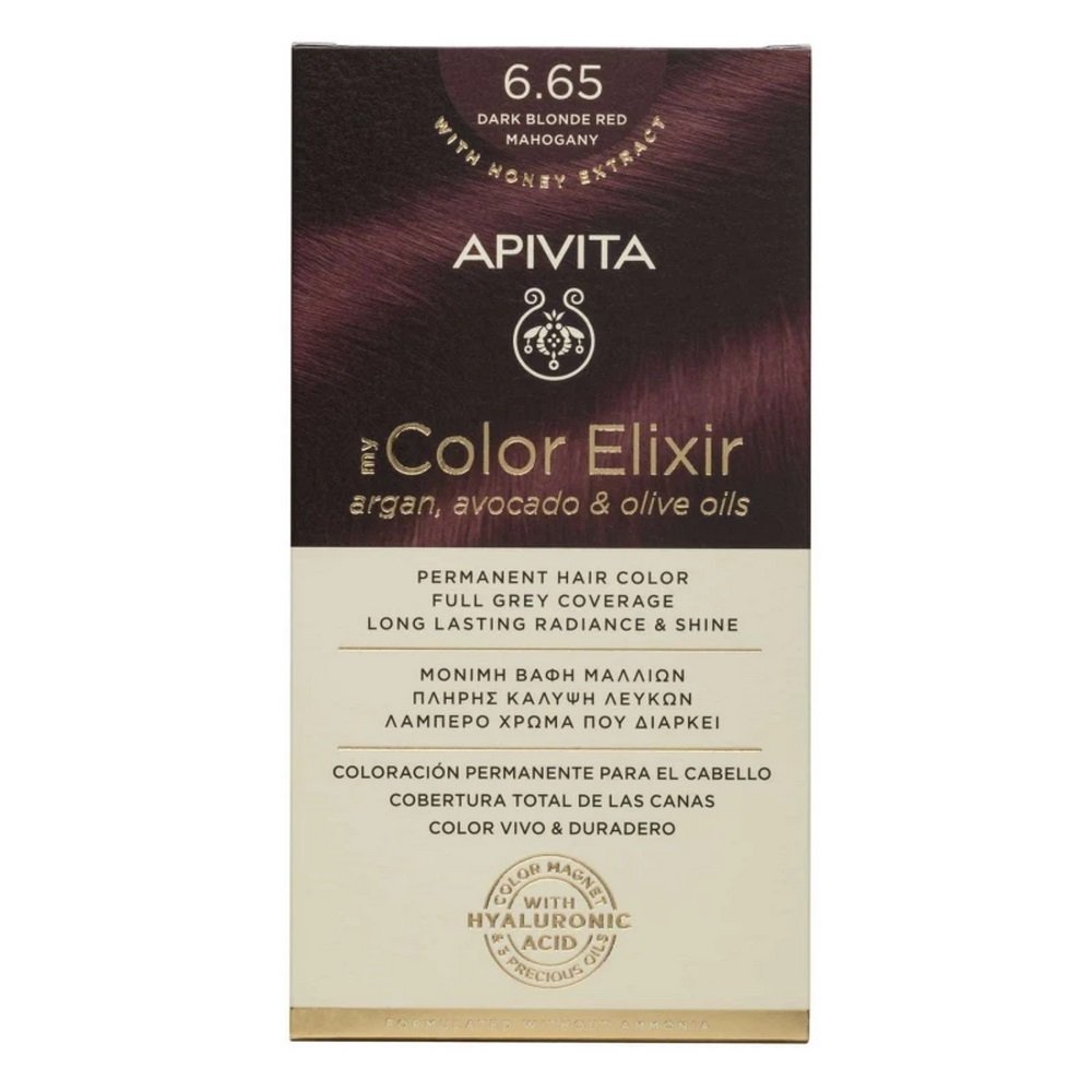 Apivita My Color Elixir Μόνιμη Βαφή Μαλλιών 6.65 Έντονο Κόκκινο, 125ml