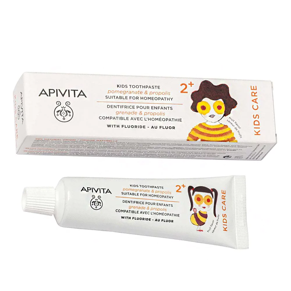 Apivita Natural Dental Care Kids 2+ Παιδική Οδοντόκρεμα με Ρόδι & Πρόπολη & Ευχάριστη Γεύση Φρούτων, 50ml Apivita Natural Dental Care Kids 2+ Παιδική Οδοντόκρεμα με Ρόδι & Πρόπολη & Ευχάριστη Γεύση Φρούτων, 50ml