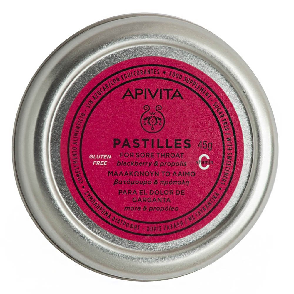 Apivita Pastilles Βατόμουρο & Πρόπολη Παστίλιες για τον Πονεμένο Λαιμό με Βατόμουρο & Πρόπολη, 45gr