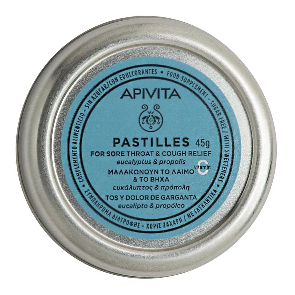 Apivita Pastilles Παστίλιες που μαλακώνουν το Λαιμό & το Βήχα με Ευκάλυπτο & Πρόπολη, 45gr Apivita Pastilles Παστίλιες που μαλακώνουν το Λαιμό & το Βήχα με Ευκάλυπτο & Πρόπολη, 45gr