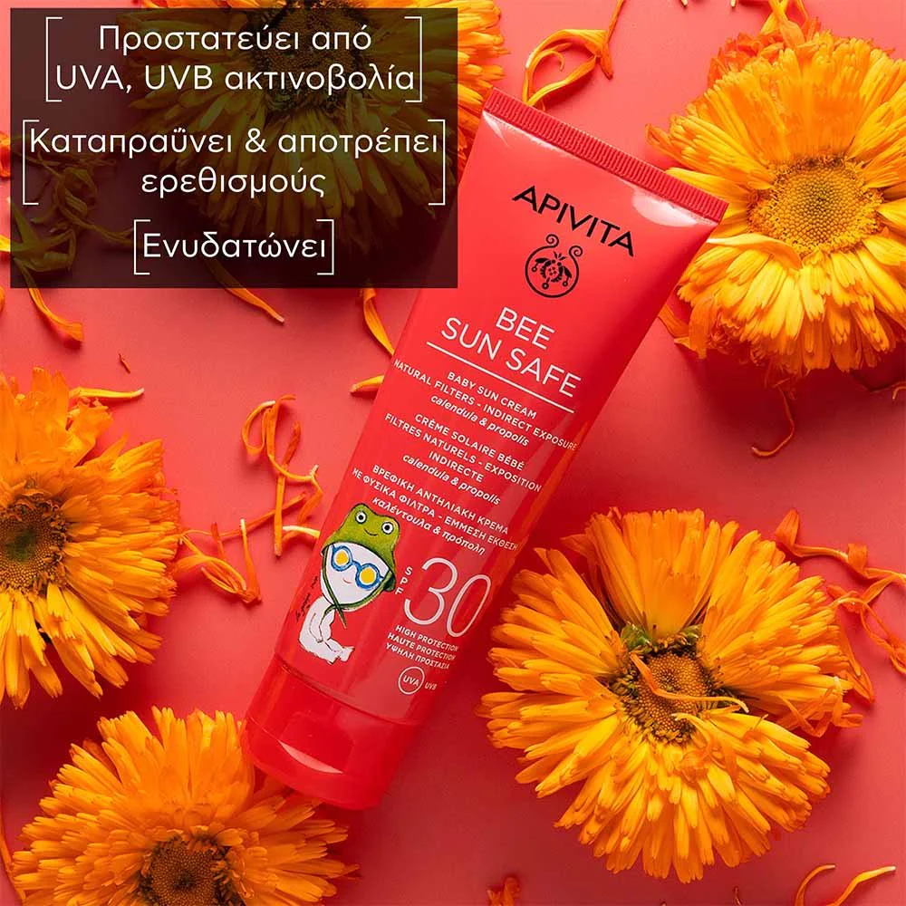 Apivita Bee Sun Safe Baby Sun Cream SPF30 Βρεφική Αντηλιακή Κρέμα με Φυσικά Φίλτρα - Έμμεσγ Έκθεση SPF30, 100ml Apivita Bee Sun Safe Baby Sun Cream SPF30 Βρεφική Αντηλιακή Κρέμα με Φυσικά Φίλτρα - Έμμεσγ Έκθεση SPF30, 100ml