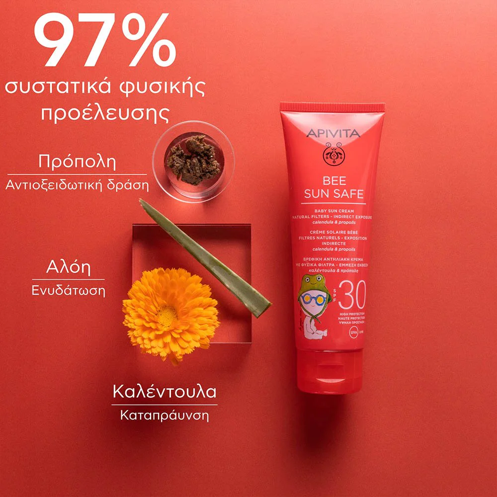 Apivita Bee Sun Safe Baby Sun Cream SPF30 Βρεφική Αντηλιακή Κρέμα με Φυσικά Φίλτρα - Έμμεσγ Έκθεση SPF30, 100ml Apivita Bee Sun Safe Baby Sun Cream SPF30 Βρεφική Αντηλιακή Κρέμα με Φυσικά Φίλτρα - Έμμεσγ Έκθεση SPF30, 100ml