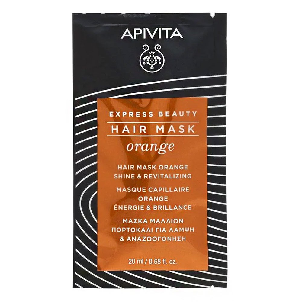 Apivita Express Beauty Hair Mask Orange Shine & Revitalizing Μάσκα Μαλλιών Λάμψης & Αναζωογόνησης με Πορτοκάλι, 20ml