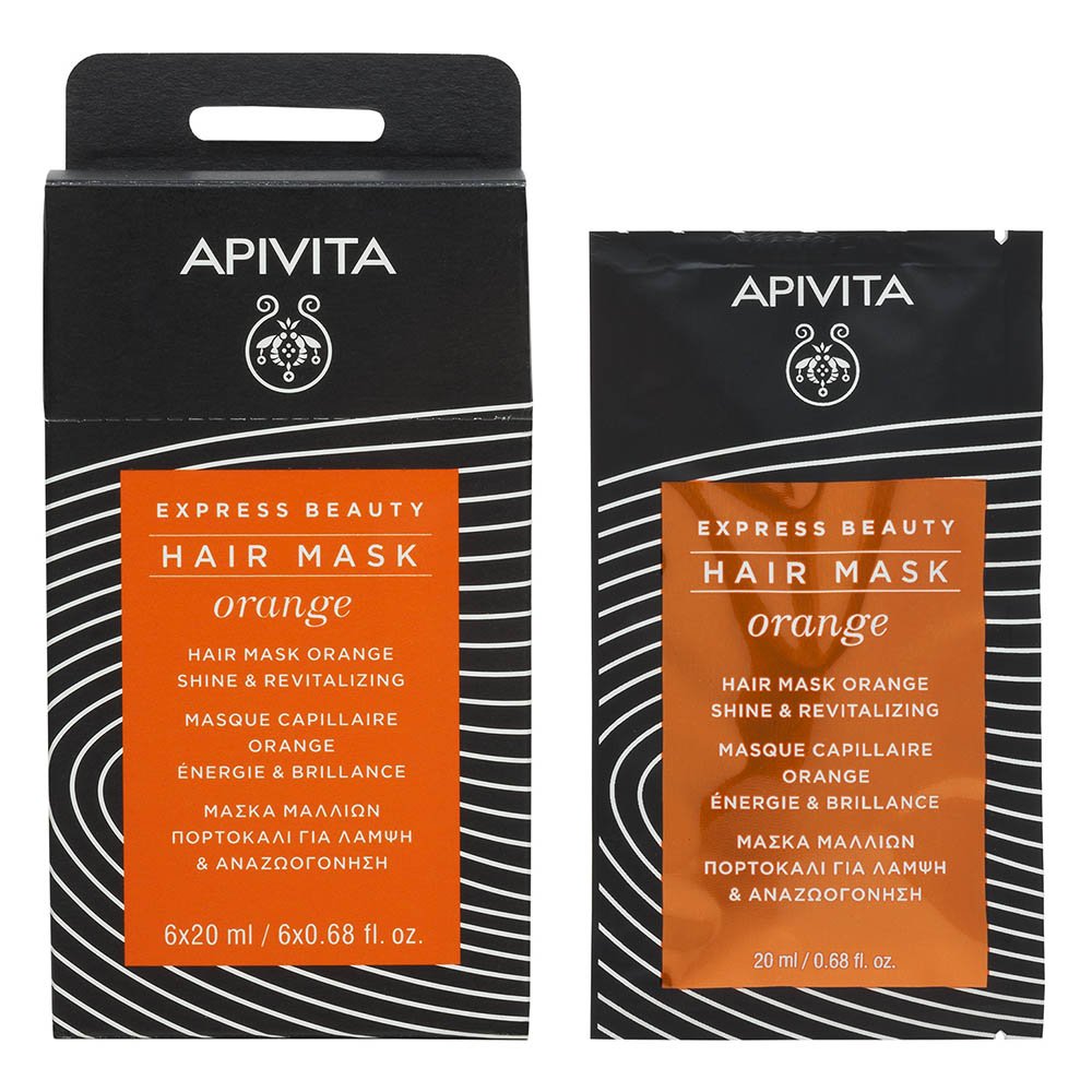 Apivita Express Beauty Hair Mask Μάσκα Μαλλιών Λάμψης & Αναζωογόνησης με Πορτοκάλι, 20ml