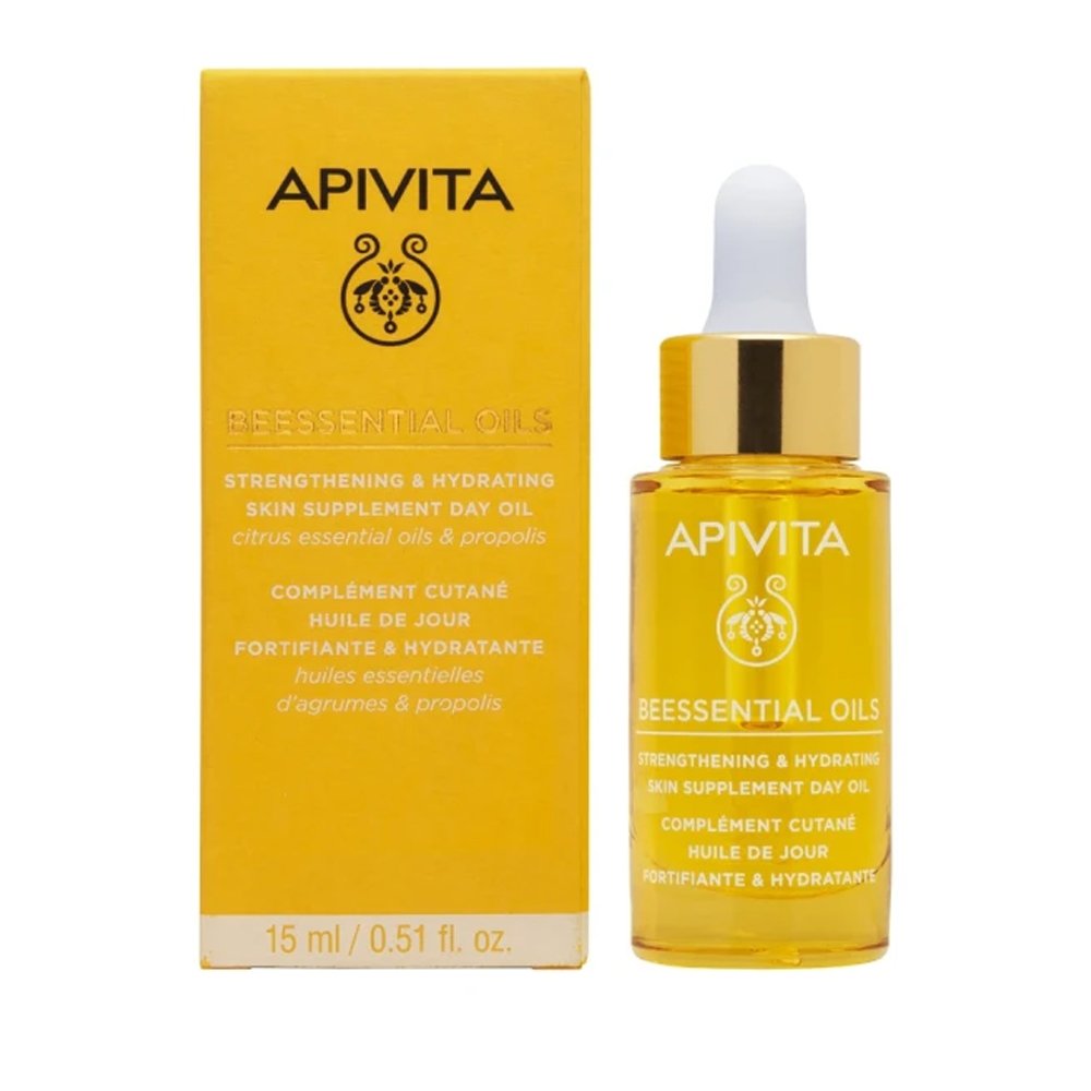 Apivita Beessential Oils Έλαιο Προσώπου Ημέρας Συμπλήρωμα Ενδυνάμωσης & Ενυδάτωσης, 15ml