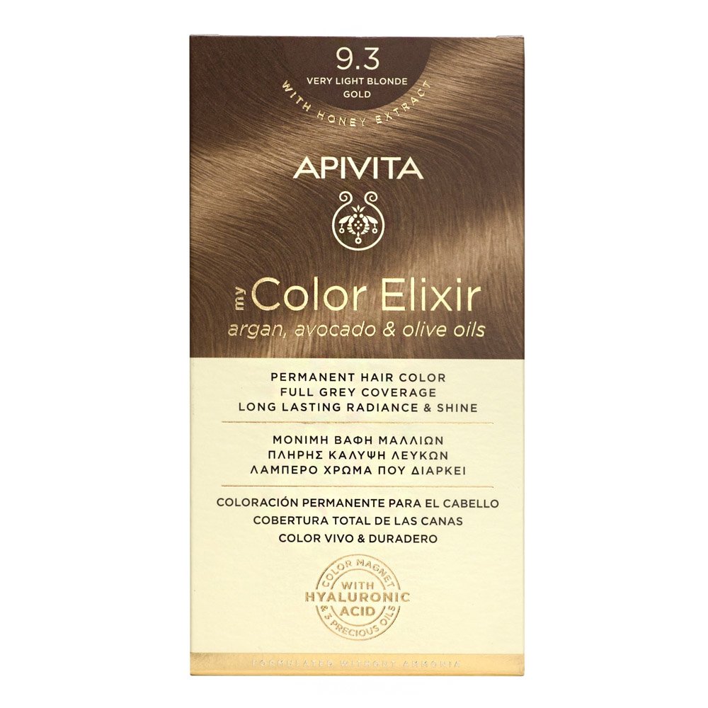 Apivita My Color Elixir Μόνιμη Βαφή Μαλλιών 9.3 Ξανθό Πολύ Ανοιχτό Χρυσό, 125ml