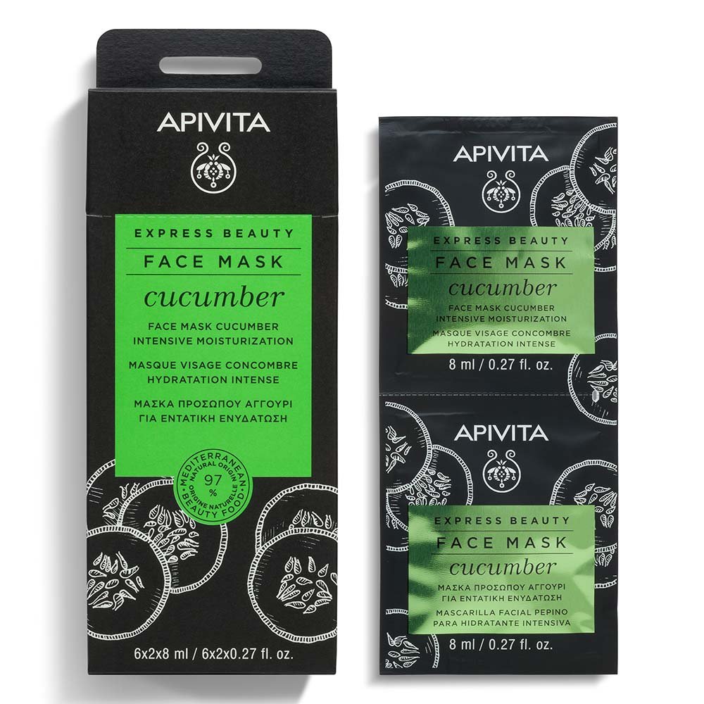 Apivita Express Beauty Μάσκα Προσώπου με Αγγούρι για Εντατική Ενυδάτωση, 16ml Apivita Express Beauty Μάσκα Προσώπου με Αγγούρι για Εντατική Ενυδάτωση, 16ml