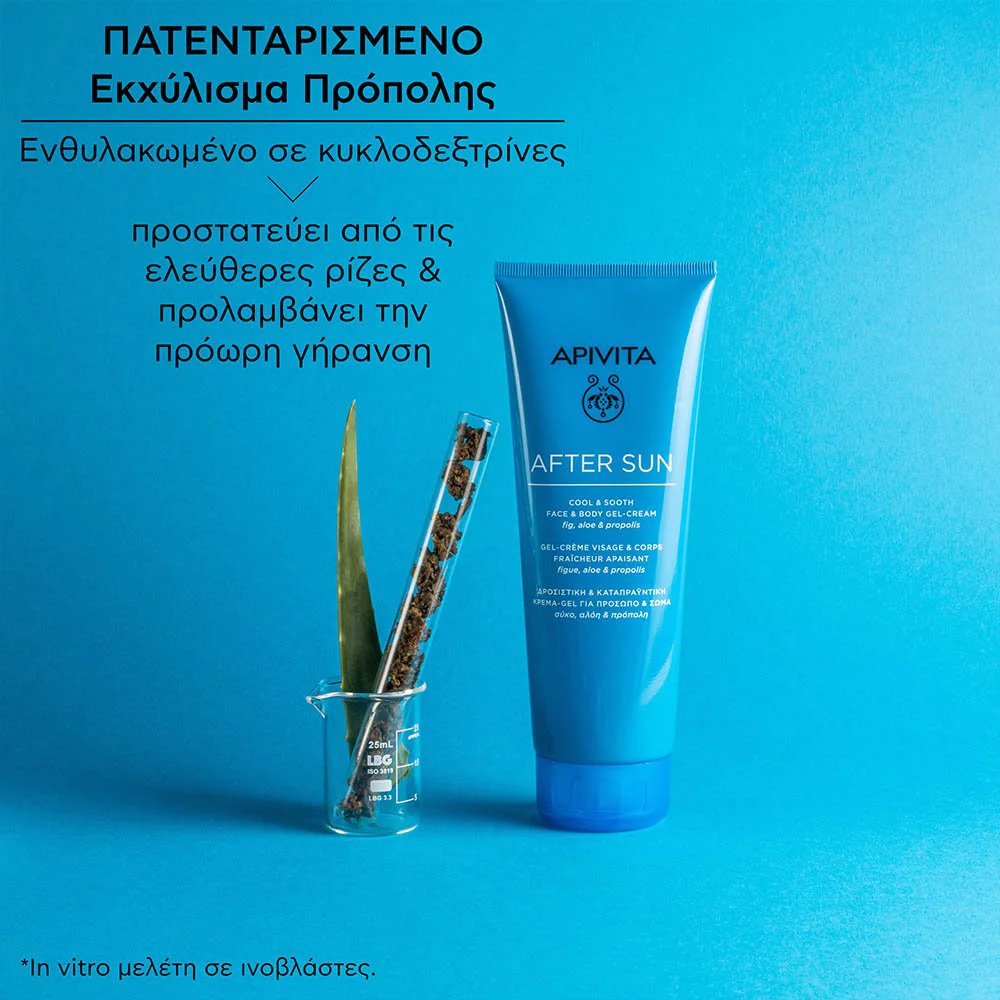 Apivita After Sun Δροσιστική Καταπραϋντική Κρέμα Τζελ Για Πρόσωπο & Σώμα Σύκο, Αλόη & Πρόπολη, 200ml Apivita After Sun Δροσιστική Καταπραϋντική Κρέμα Τζελ Για Πρόσωπο & Σώμα Σύκο, Αλόη & Πρόπολη, 200ml
