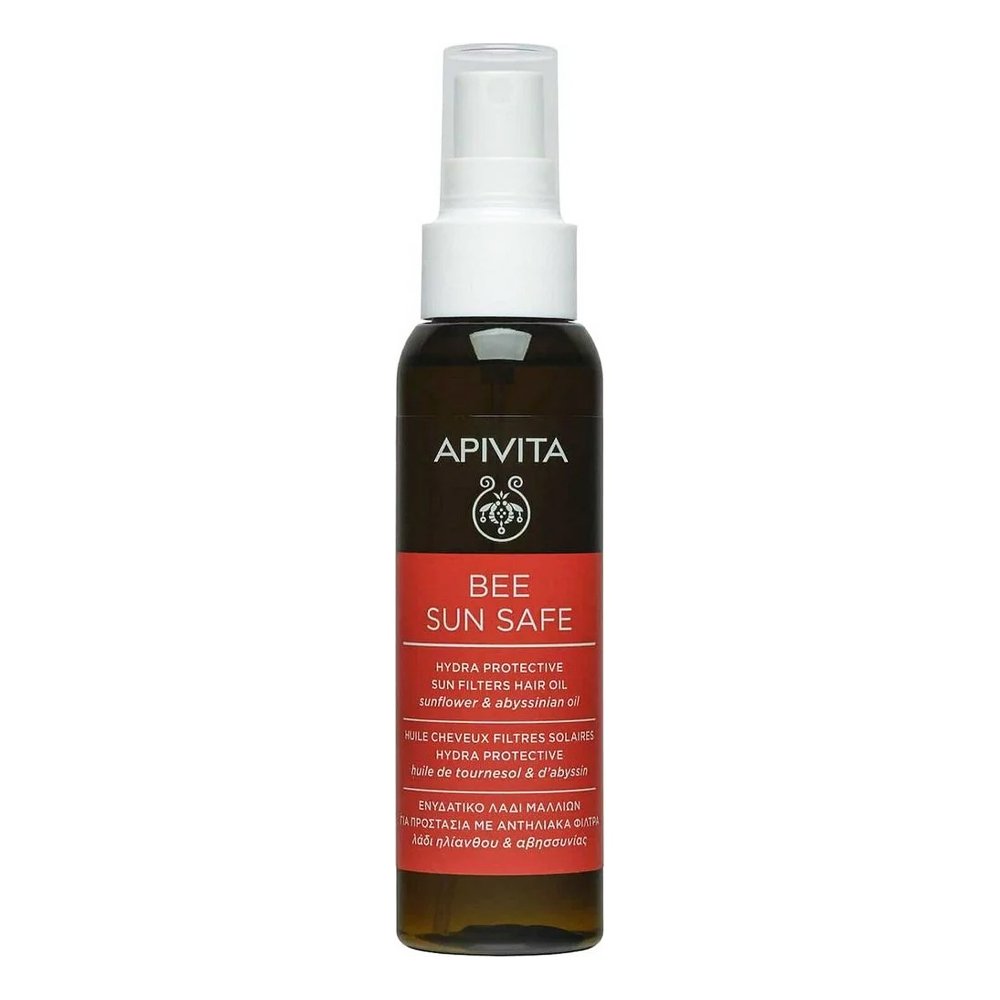 Apivita Bee Sun Safe Hydra Protective Hair Oil Ενυδατικό Λάδι Για Τα Μαλλιά Με Αντηλιακά Φίλτρα Ηλίανθου & Αβησσυνίας, 100ml
