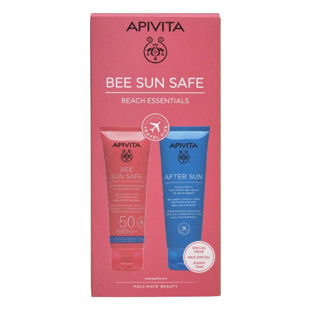 Apivita Promo Travel Bee Sun Safe Face & Body Milk SPF50, 100ml & After Sun Face & Body Κρεμά-Gel, 100ml