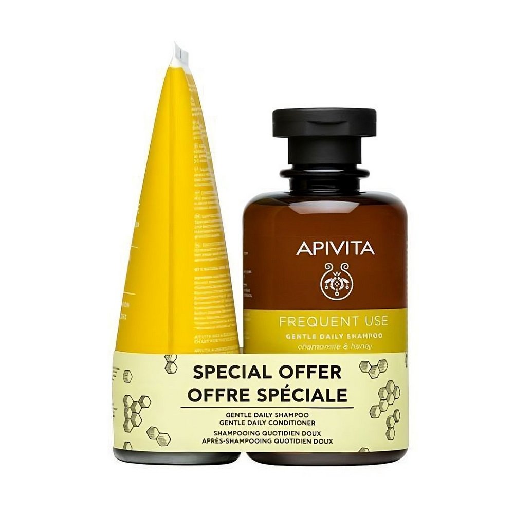 Apivita Promo Frequent Use Σαμπουάν Καθημερινής Χρήσης με Χαμομήλι και Μέλι, 250ml & Conditioner Καθημερινής Χρήσης, 150ml