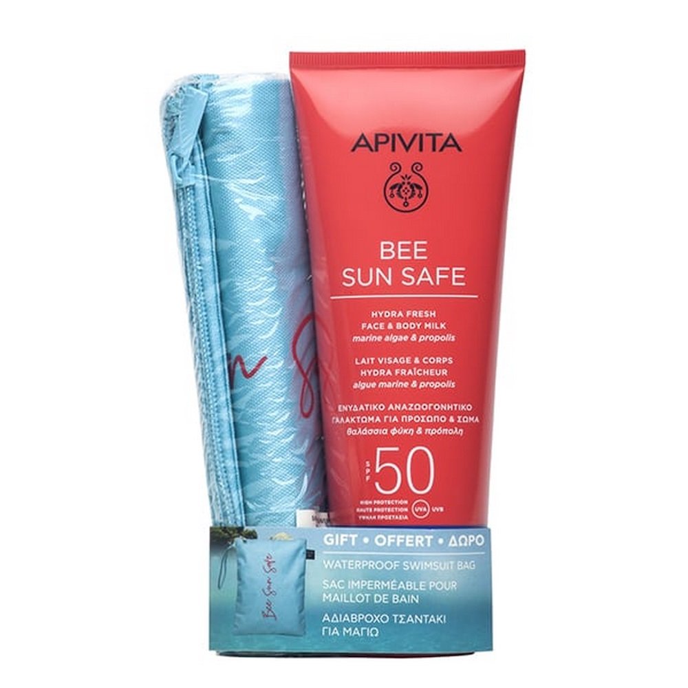 Apivita Promo Pack Bee Sun Safe με Hydra Fresh Αντηλιακό Γαλάκτωμα για Πρόσωπο & Σώμα SPF50, 200ml & Δώρο Αδιάβροχο Τσαντάκι για Μαγιό, 1τμχ