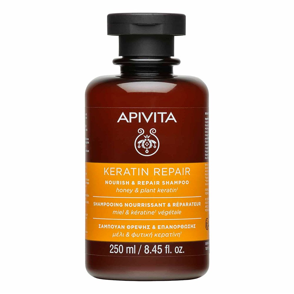 Apivita Keratin Repair Σαμπουάν Θρέψης & Επανόρθωσης για Ξηρά, Ταλαιπωρημένα Μαλλιά, 250ml