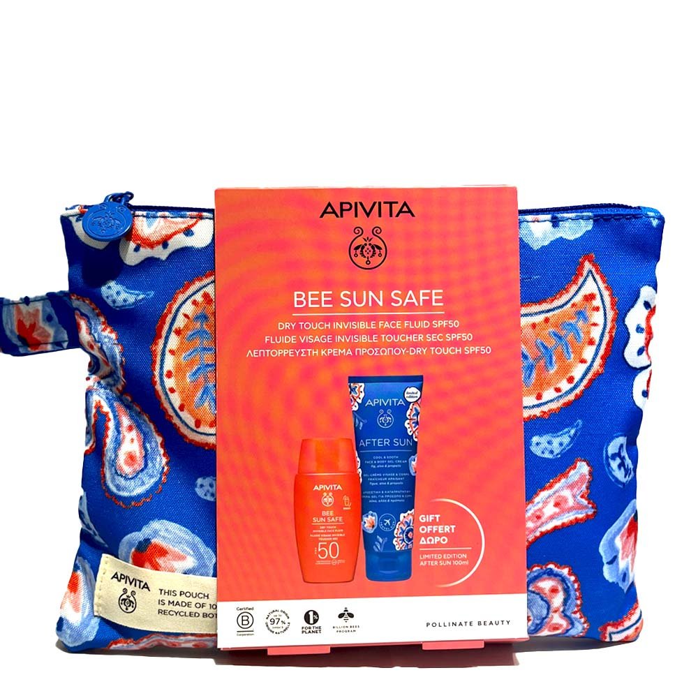 Apivita Promo Bee Sun Safe Dry Touch Invisible Face Fluid SPF50, 50ml & After Sun Δροσιστική & Καταπραϋντική Κρέμα-Gel για Πρόσωπο & Σώμα, 100ml
