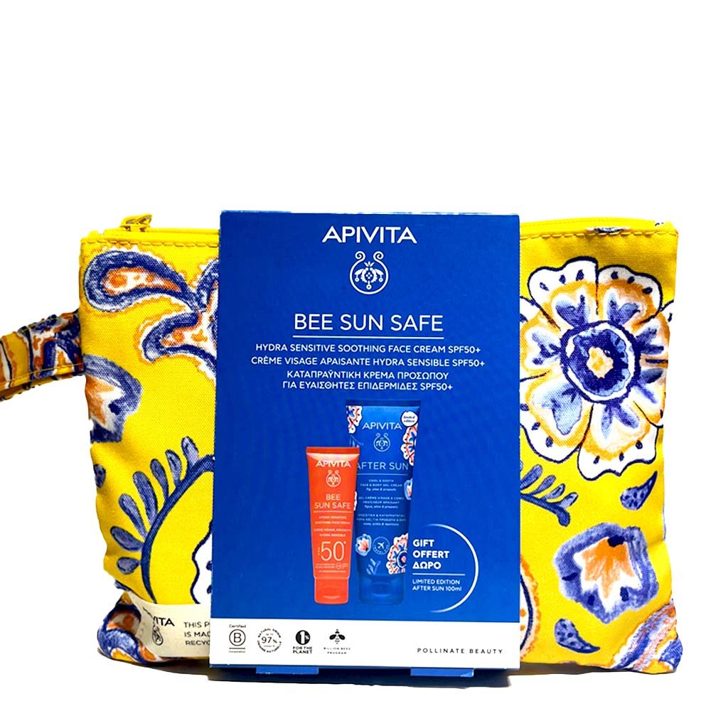 Apivita Promo Bee Sun Safe Hydra Sensitive Soothing Face Cream Spf50 Κρέμα Προσώπου για Ευαίσθητες Επιδερμίδες, 50ml & Δώρο After Sun Face & Body Gel-Cream, 100ml
