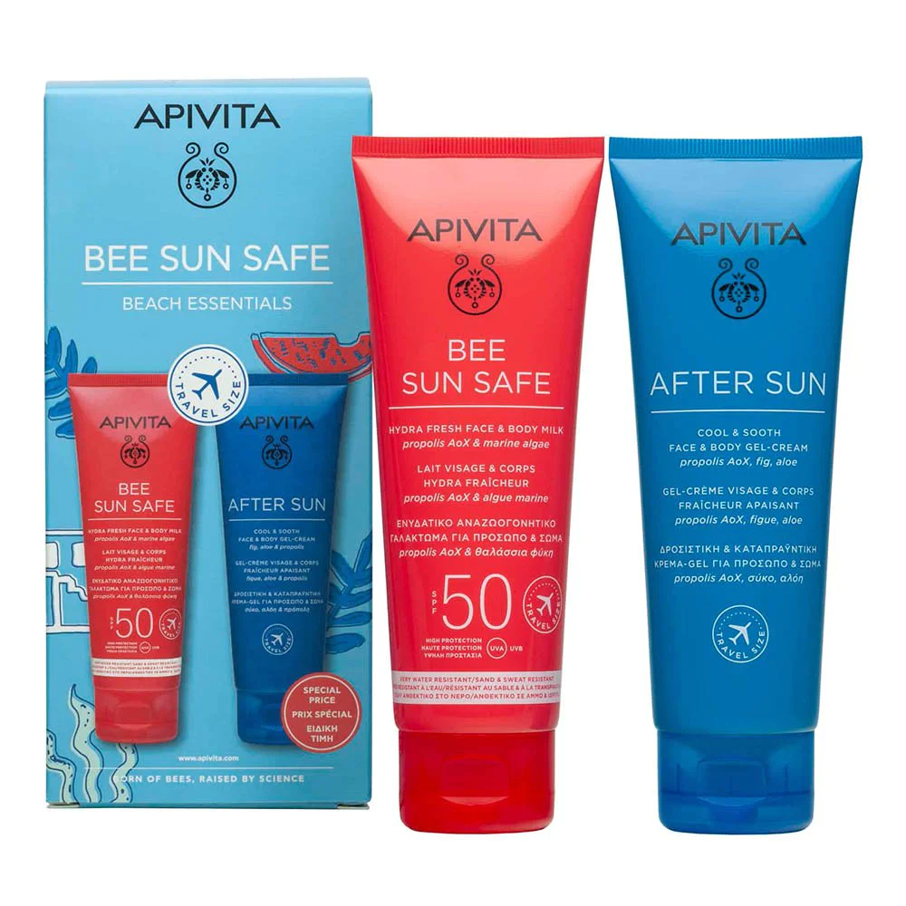 Apivita Sun Safe Σετ με Ενυδατικό Αναζωογονητικό Γαλάκτωμα για Πρόσωπο & Σώμα SPF50 100ml & After Sun 100ml σε Ειδική Τιμή, 1σετ