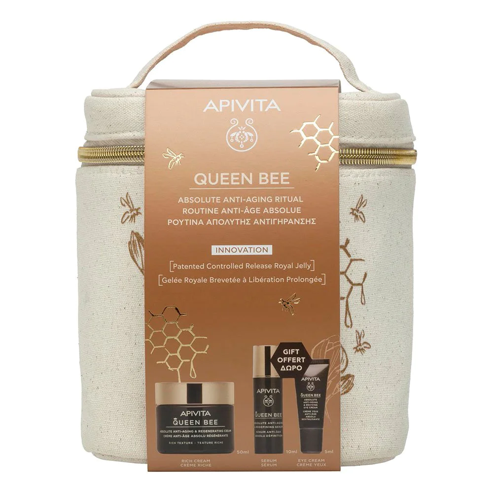 Apivita Promo Queen Bee Κρέμα Απόλυτης Αντιγήρανσης & Αναγέννησης Πλούσιας Υφής 50ml & Δώρο Queen Bee Ορός Ενεργοποίησης Σύσφιγξης & Lifting 10ml + Δώρο Queen Bee Κρέμα Ματιών Απόλυτης Αντιγήρανσης & Αναζωογόνησης 5ml Apivita Promo Queen Bee Κρέμα Απόλυτης Αντιγήρανσης & Αναγέννησης Πλούσιας Υφής 50ml & Δώρο Queen Bee Ορός Ενεργοποίησης Σύσφιγξης & Lifting 10ml + Δώρο Queen Bee Κρέμα Ματιών Απόλυτης Αντιγήρανσης & Αναζωογόνησης 5ml
