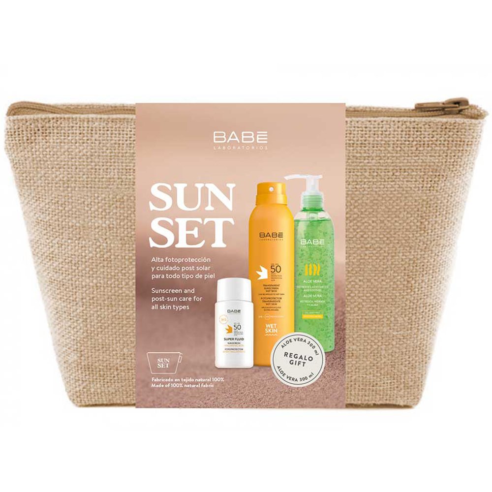 Babe Promo Sun Set Αντηλιακή Κρέμα Προσώπου Spf50, 50ml & Διάφανο Αντηλιακό Spray Σώματος Spf50, 200ml & Δώρο Τζελ Αλόης, 300ml
