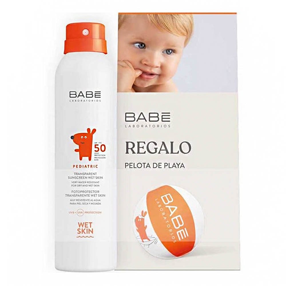 Babe Promo Pediatric Transparent Sunscreen Wet Skin SPF50, 200ml & Δώρο Φουσκωτή Μπάλα Θαλάσσης, 1τεμ