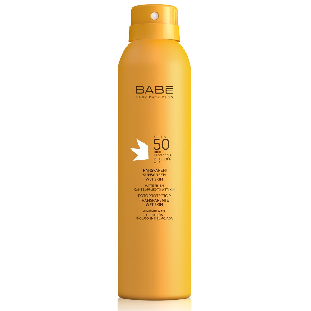 Babe Sun Transparent Sunscreen Wet Skin SPF50 Διάφανο Αντιηλιακό Σπρέι Σώματος, 200ml