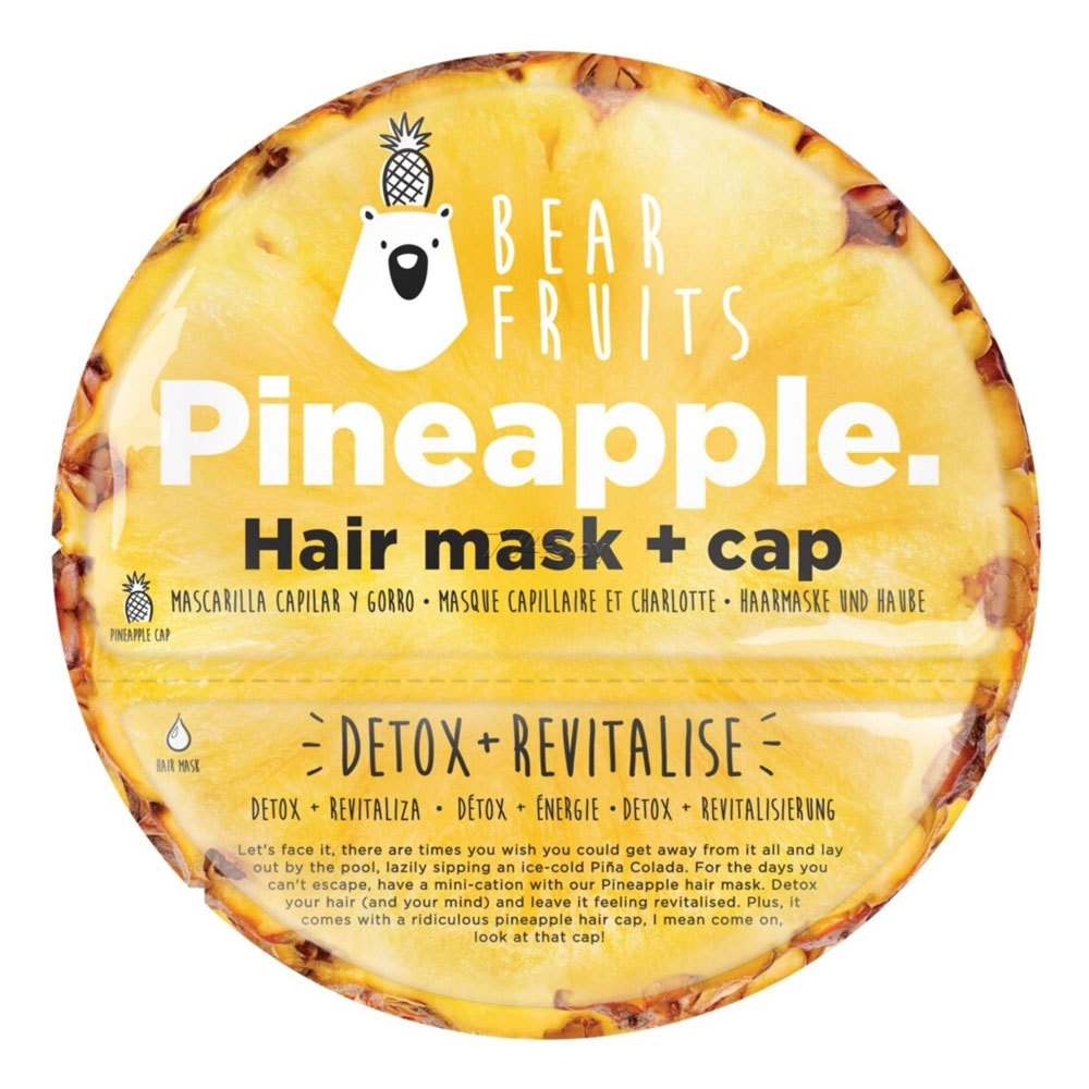 Bear Fruits Pineapple Μάσκα Μαλλιών για Αποτοξίνωση & Ανανέωση, 20ml & Σκουφάκι Ανανάς, 1τεμ, 1σετ