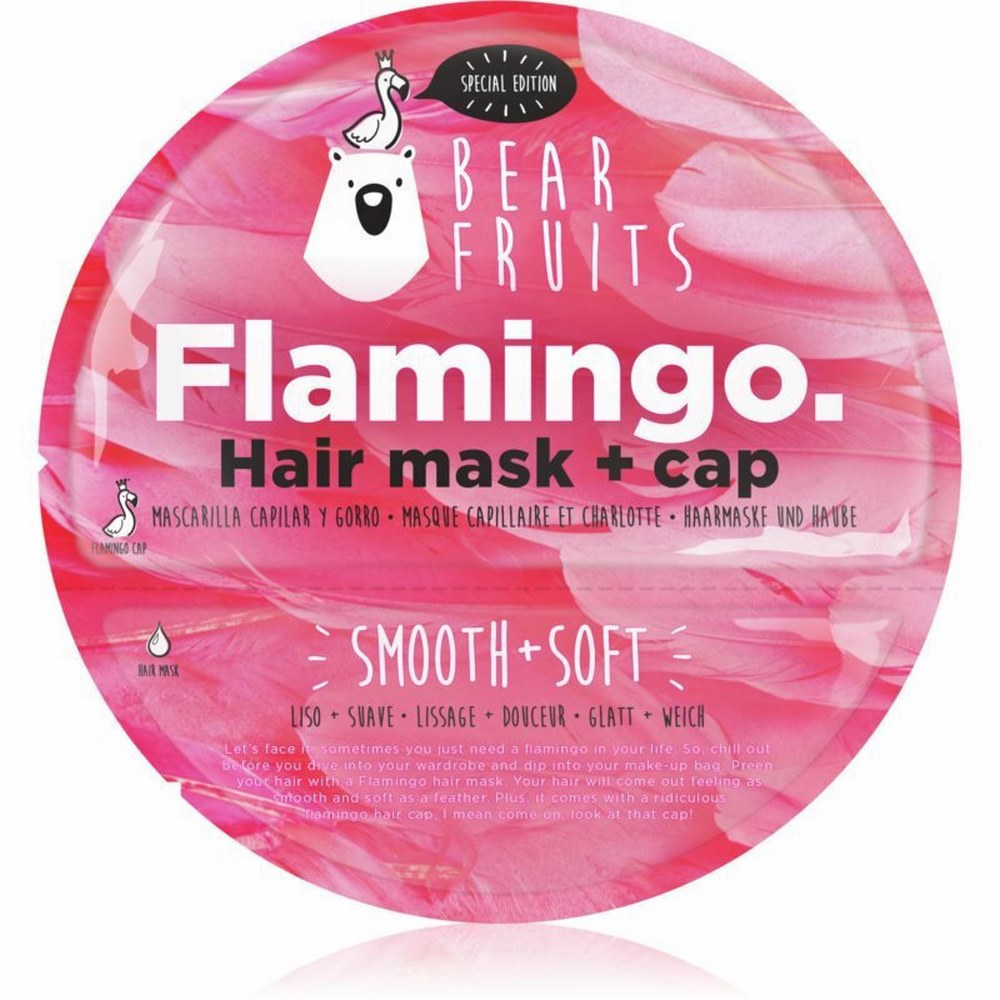 Bear Fruits Flamingo Μάσκα Μαλλιών για Μαλακά & Απαλά Μαλλιά, 20ml & Σκουφάκι Φλαμίνγκο, 1τεμ, 1σετ