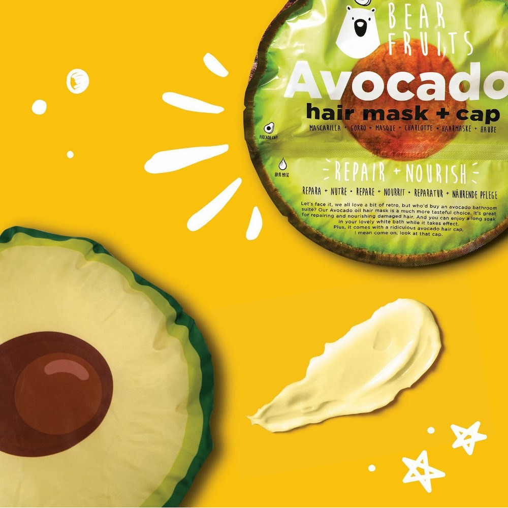 Bear Fruits Avocado Μάσκα Μαλλιών για Επανόρθωση & Περιποίηση, 20ml & Σκουφάκι Αβοκάντο, 1τεμ, 1σετ