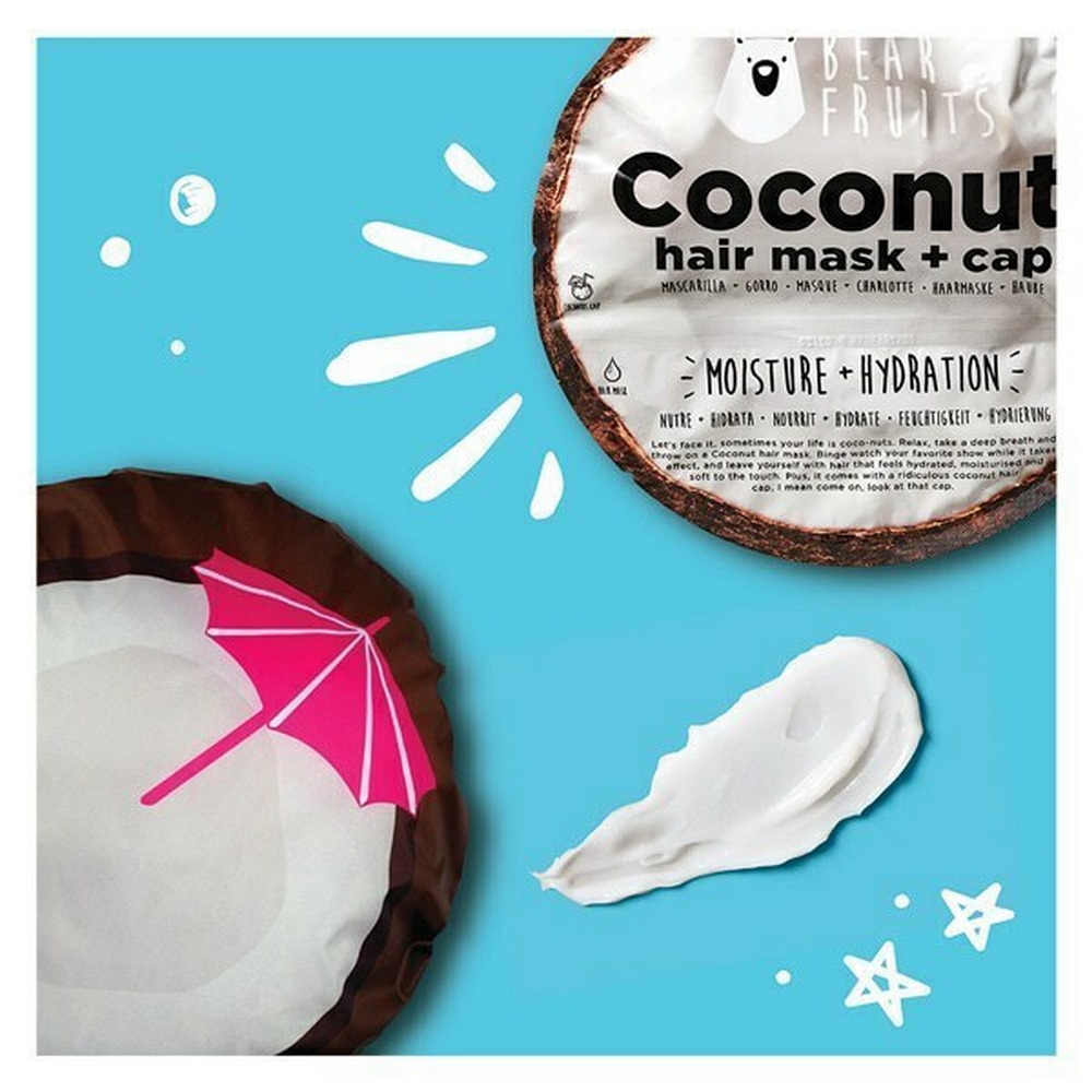  Bear Fruits Coconut Μάσκα Μαλλιών για Φυσική Υγρασία & Ενυδάτωση, 20ml & Σκουφάκι Καρύδα, 1τεμ, 1σετ