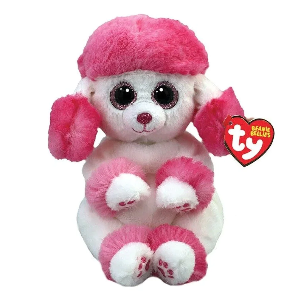 TY Beanie Bellies Heartly Χνουδωτό Σκυλάκι Λευκό Και Ροζ 15εκ, 1τμχ
