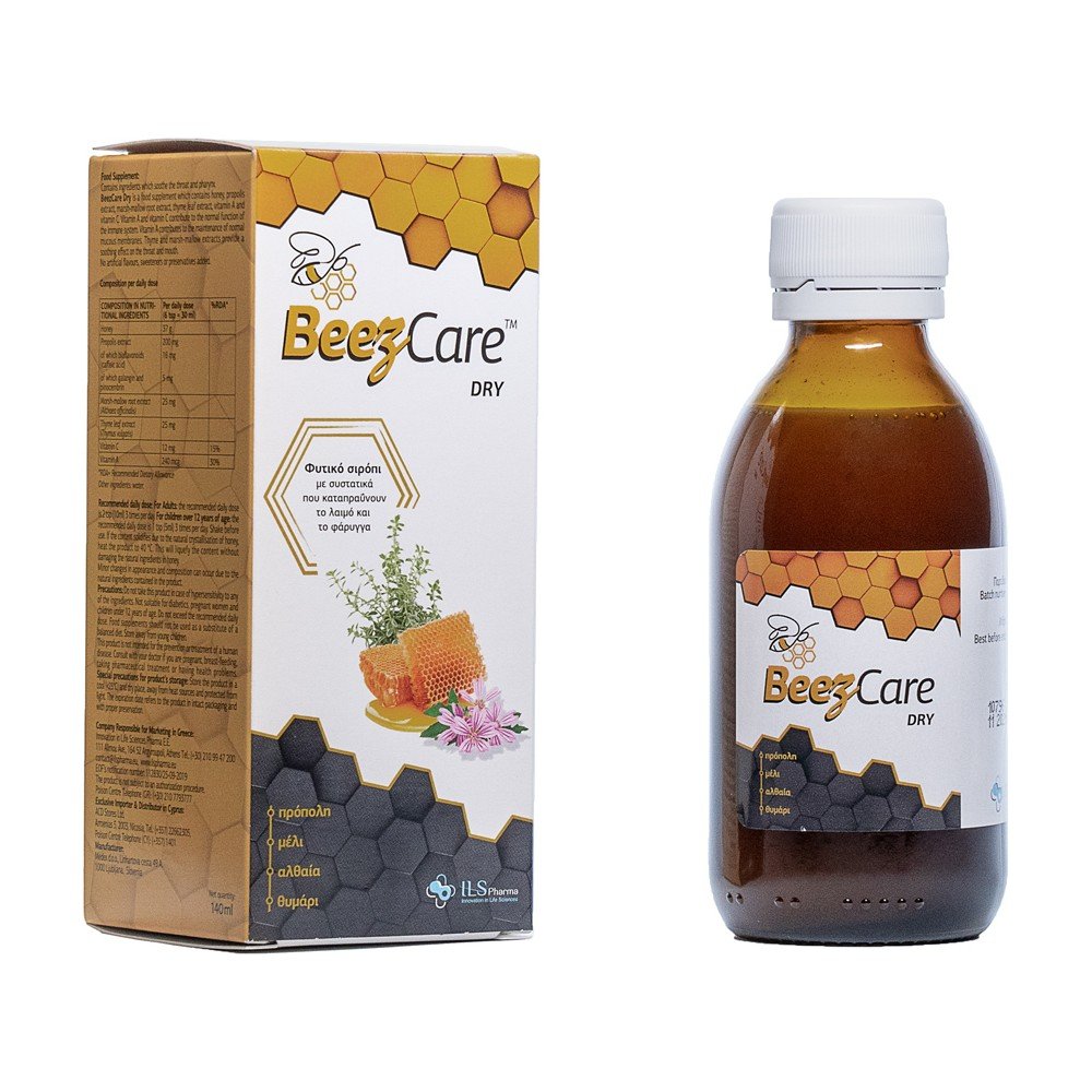 Beezcare Dry Φυτικό Σιρόπι για τον Ερεθισμένο Λαιμό και την Φυσιολογική Λειτουργία του Ανοσοποιητικού Συστήματος 140ml