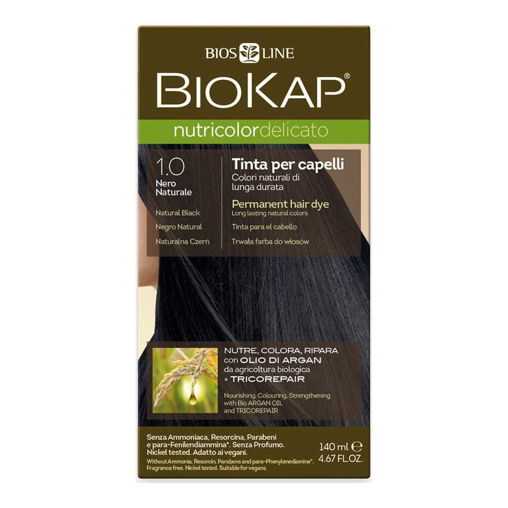 Biokap Nutricolor Delicato No 1.0 Μαύρο Natural Black Βαφή Μαλλιών, 140ml