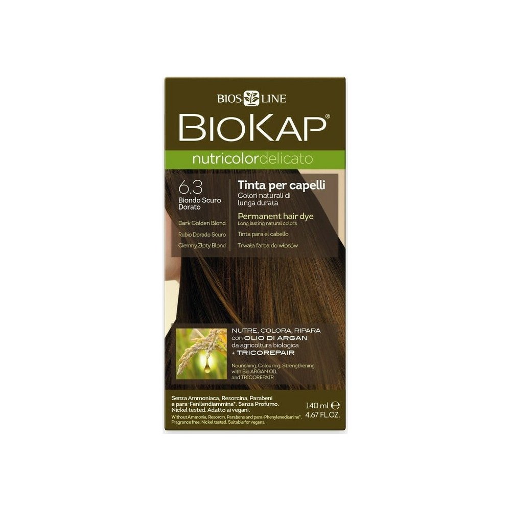 Biokap Nutricolor Delicato No 6.3 Ξανθό Σκούρο Χρυσαφί Βαφή Μαλλιών, 140ml