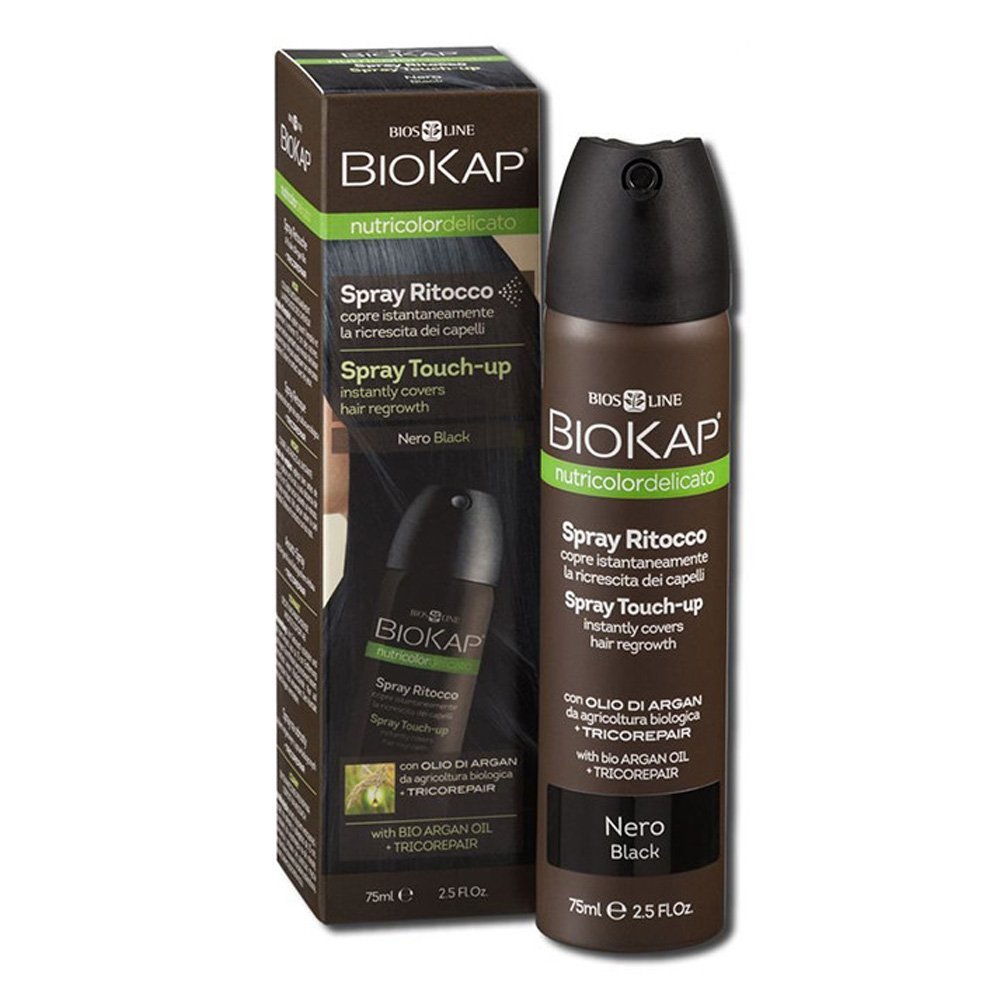 Biokap Nutricolor Delicato Spray Touch-Up Black Εκνέφωμα για την κάλυψη της Ρίζας, 75ml