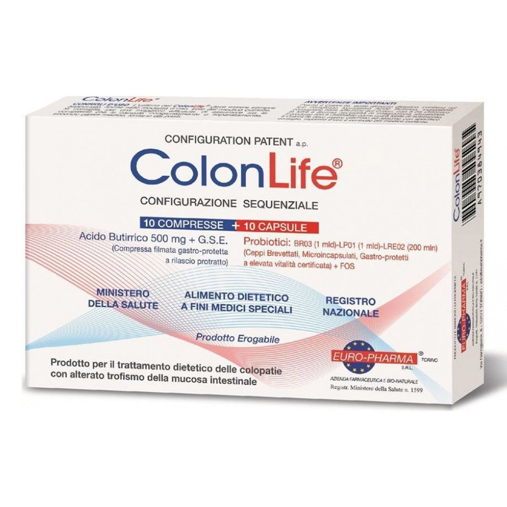 Bionat ColonLife Συμπλήρωμα Διατροφής με Βουτυρικό Οξύ και Προβιοτικά για Ευερέθιστο Έντερο, 10 tabs & 10 caps