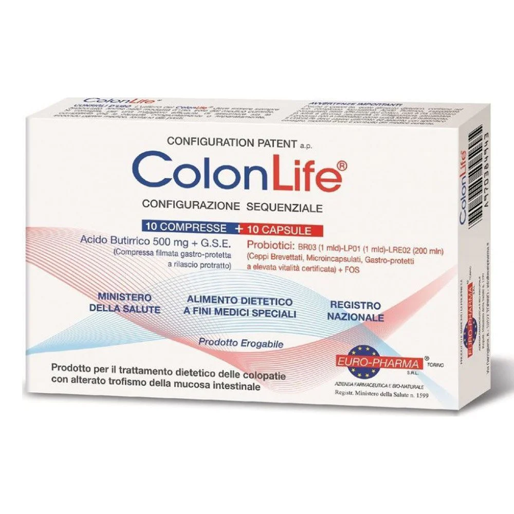 Bionat ColonLife Συμπλήρωμα Διατροφής με Βουτυρικό Οξύ και Προβιοτικά για Ευερέθιστο Έντερο, 10 tabs & 10 caps Bionat ColonLife Συμπλήρωμα Διατροφής με Βουτυρικό Οξύ και Προβιοτικά για Ευερέθιστο Έντερο, 10 tabs & 10 caps