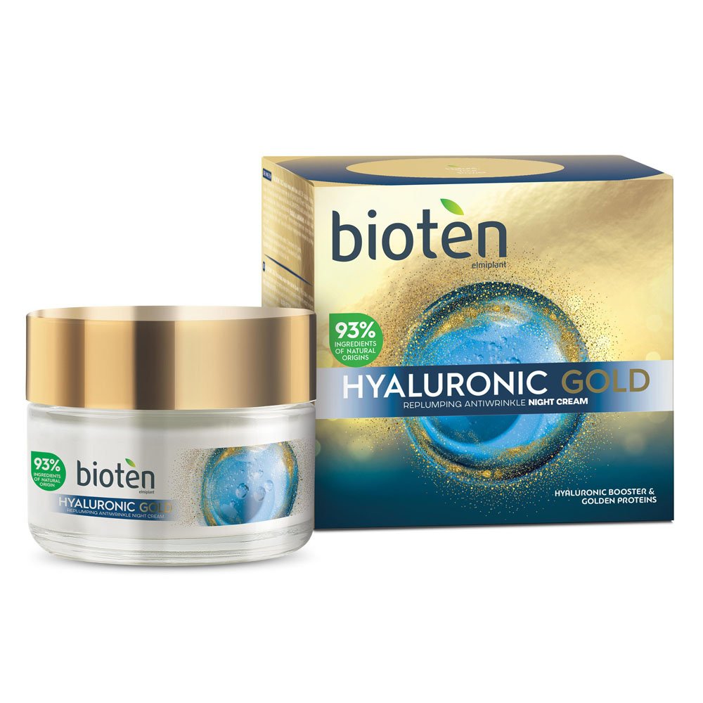 Bioten Night Cream Hyaluron Gold Αντιρυτιδική Κρέμα Νύχτας με Υαλουρονικό Οξύ, 50ml