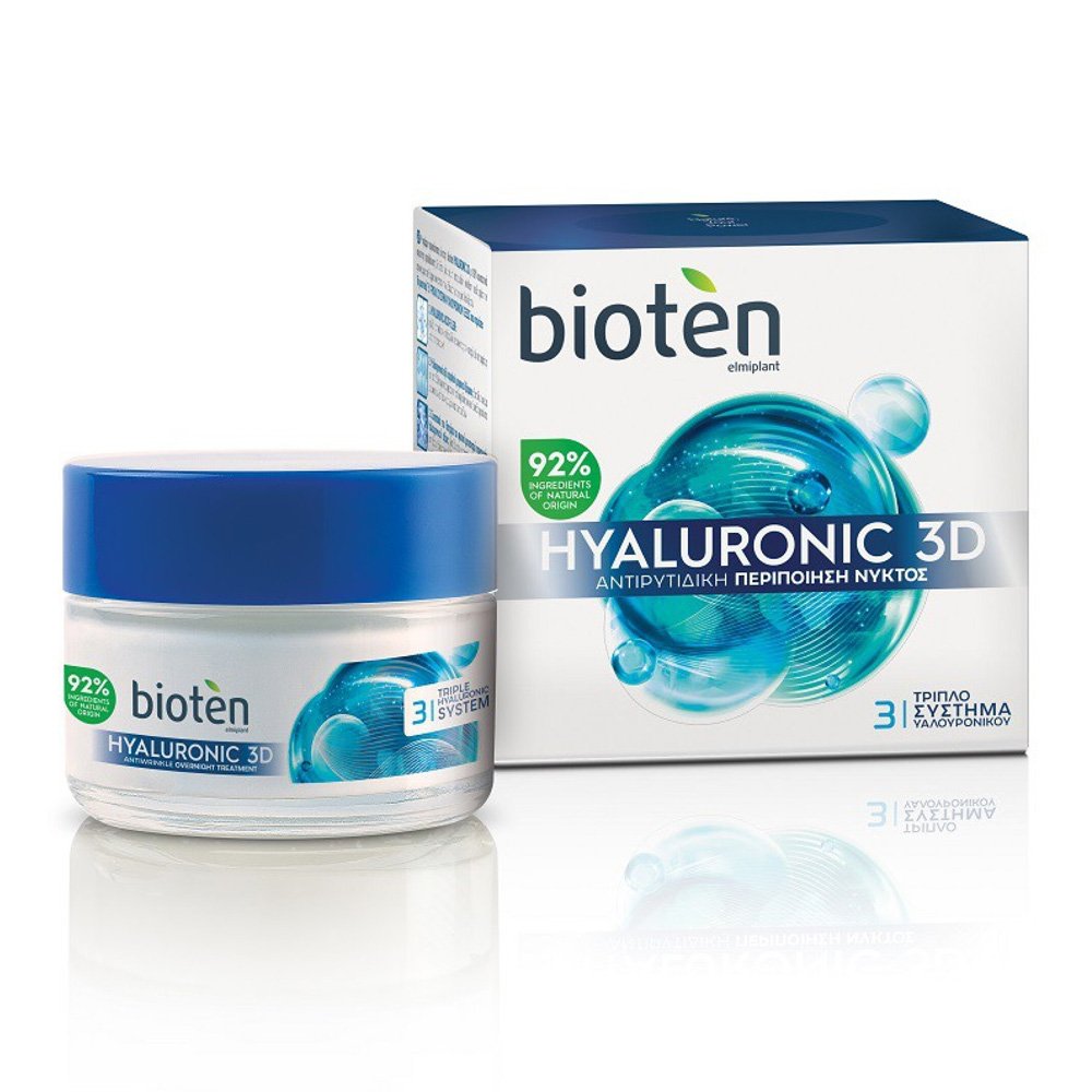 Bioten Hyaluronic 3D Antiwrinkle Day Cream Αντιρυτιδική Κρέμα Ημέρας με Υαλουρονικό Οξύ & Δείκτη Προστασίας SPF15, 50ml