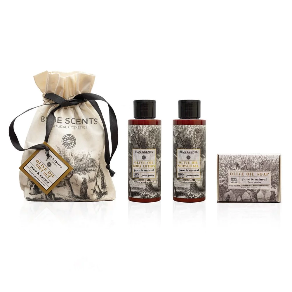 Blue Scents Promo Gift Set Olive Oil Αφρόλουτρο Σώματος, 100ml & Olive Oil Γαλάκτωμα Σώματος, 100ml & Olive Oil Σαπούνι, 135g Blue Scents Promo Gift Set Olive Oil Αφρόλουτρο Σώματος, 100ml & Olive Oil Γαλάκτωμα Σώματος, 100ml & Olive Oil Σαπούνι, 135g