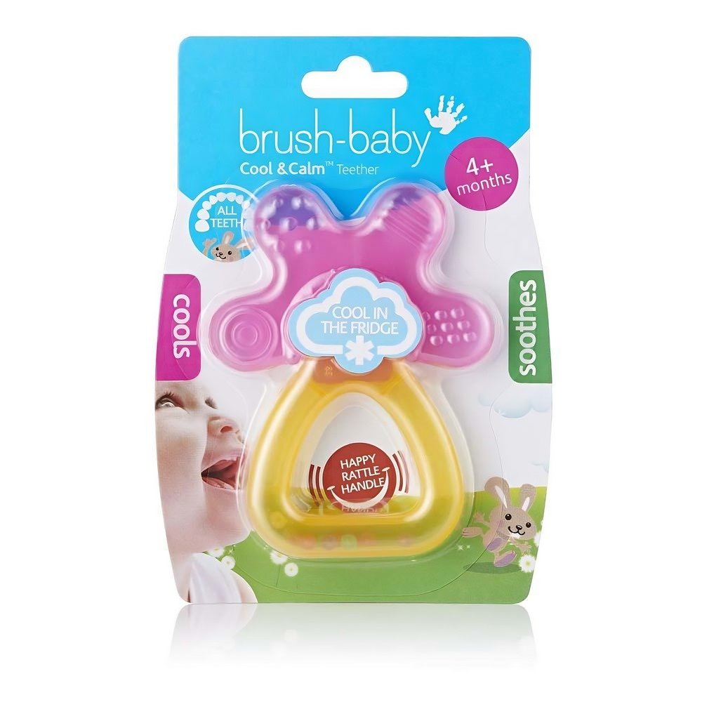 Brush Baby Cool and Calm Teether Ροζ Kαταπραϋντικός Δακτύλιος για την Οδοντοφυΐα, 1τμχ