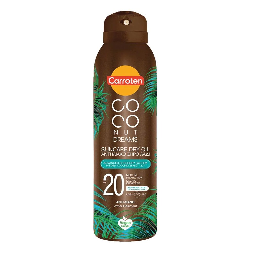 Carroten Coconut Dreams Suncare Dry Oil, Αντηλιακό Ξηρό Λάδι Spray SPF20+, 150ml