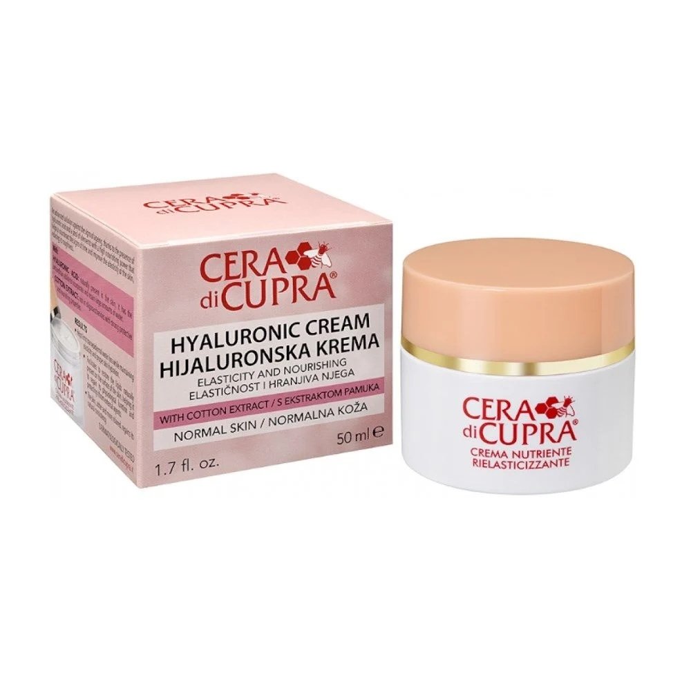Cera Di Cupra Hyaluronic Face Cream Κρέμα Προσώπου με Υαλουρονικό Οξύ & Εκχύλισμα Βαμβακιού για Κανονικές Επιδερμίδες, 50ml