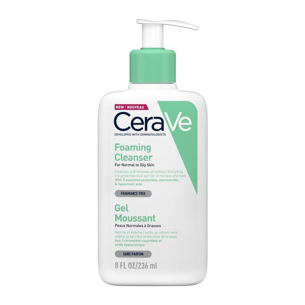 CeraVe Foaming Cleanser Αφρίζον Gel Καθαρισμού για Πρόσωπο και Σώμα με Υαλουρονικό Οξύ, Ceramides και Νιασιναμίδη, 236ml