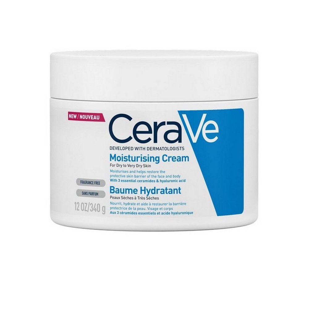  CeraVe Moisturising Cream Ενυδατική Κρέμα Προσώπου και Σώματος με Ceramides και Υαλουρονικό Οξύ, 340gr