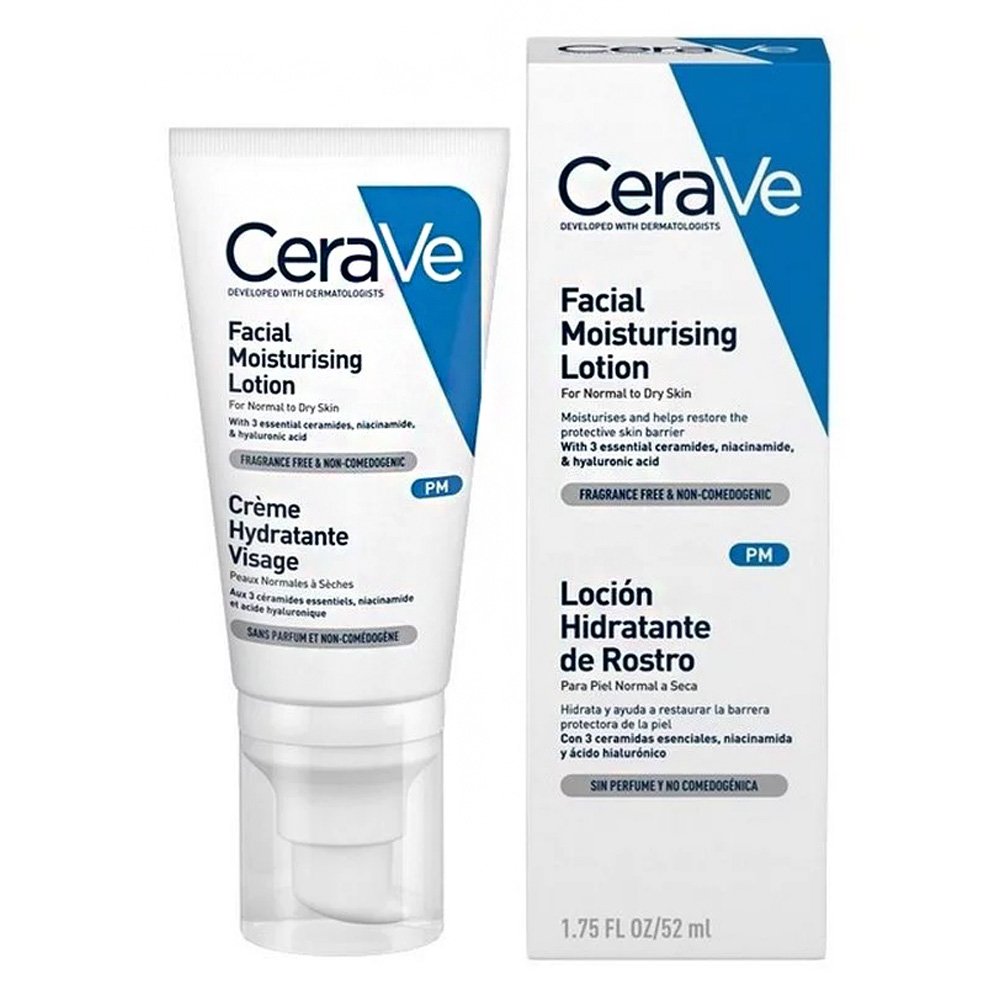 CeraVe PM Facial Moisturising Lotion Ενυδατική Κρέμα Προσώπου με Υαλουρονικό Οξύ, Ceramides και Νιασιναμίδη, 52ml