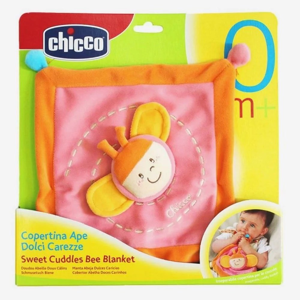 Chicco Sweet Cuddles Bear Blanket Βρεφικό Πανάκι Παρηγοριάς Ροζ με Μέλισσα, 1τμχ