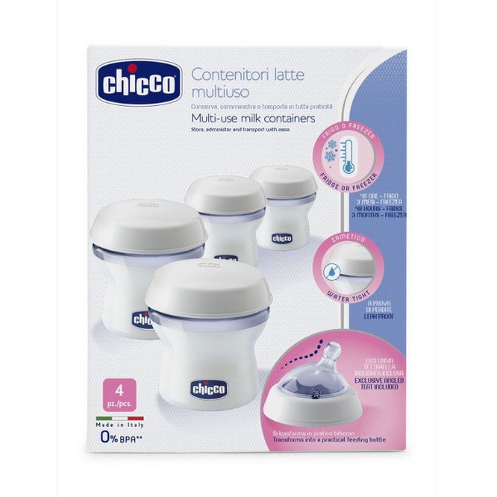 Chicco Multi-use Milk Containers Natural Feeling Μπουκάλια Διατήρησης Μητρικού Γάλακτος 150ml, 4τμχ